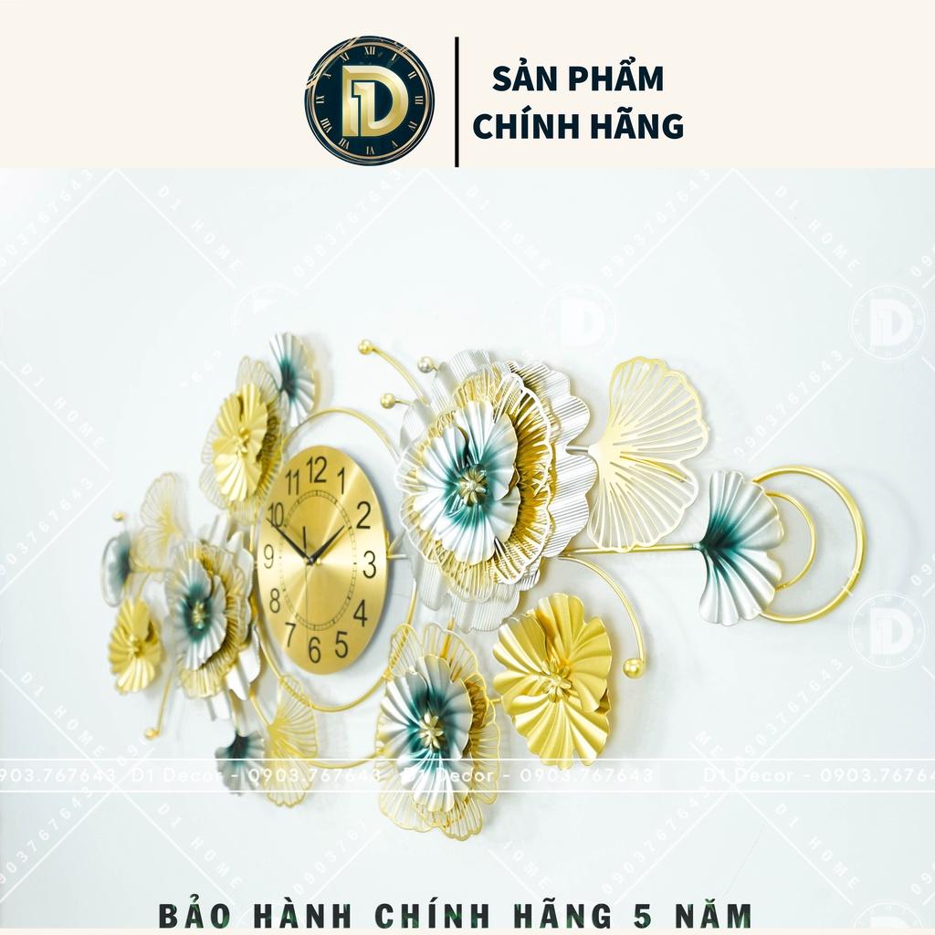 Đồng Hồ Treo Tường Decor Trang Trí Nhà Cửa - Nhập Khẩu Cao Cấp - Mẫu đồng hồ Hoa Bắc Âu - D1HOME -120x60cm 11