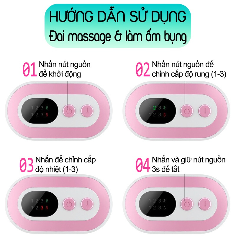 Đai Massage Bụng Chườm Nóng Giảm Đau Khi Đến Kỳ Kinh Nguyệt