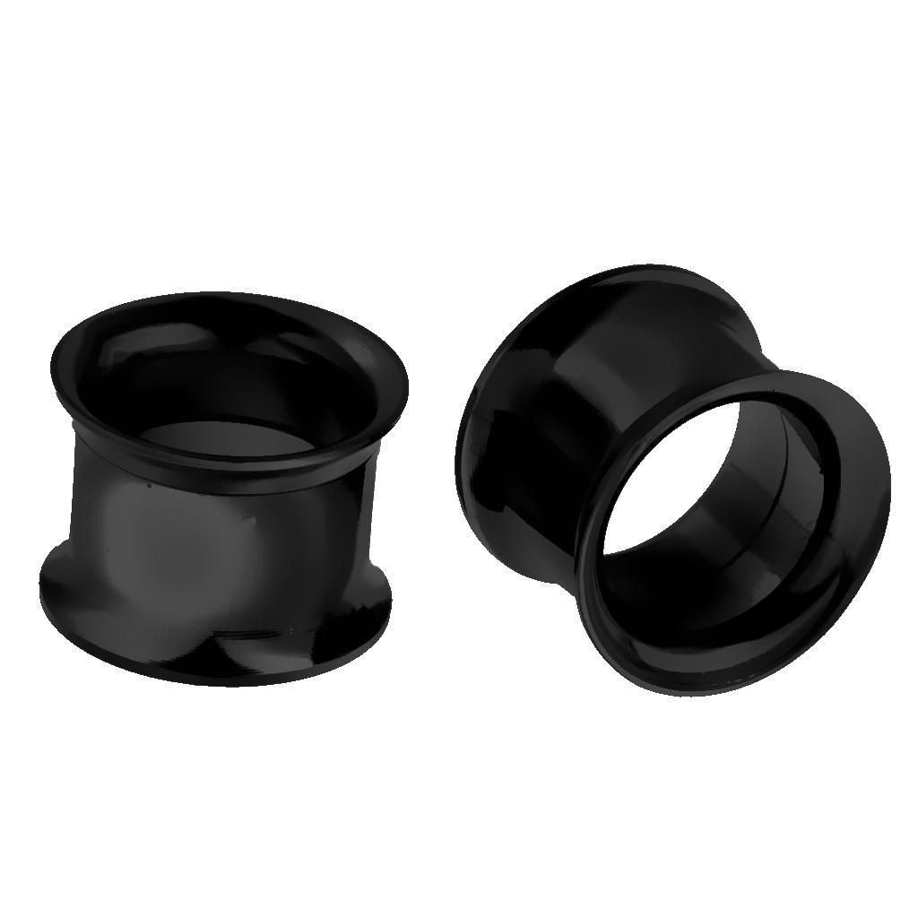 Black Stainless Steel Ear  Tunnels  Screw Expander Ear Gauges