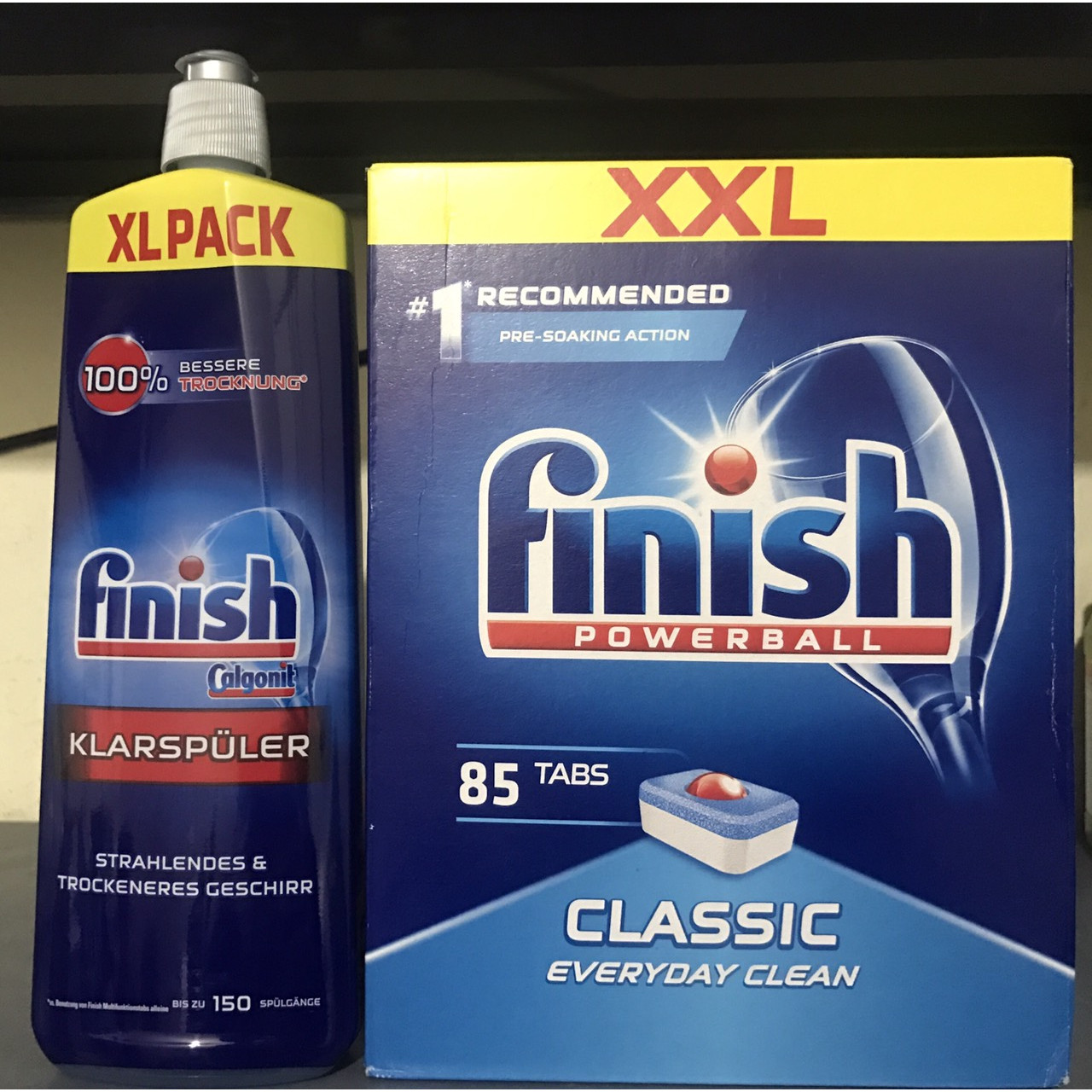 Combo Viên rửa bát chén Finish 85 viên+Nước làm bóng finish 750ml dùng cho máy rửa bát