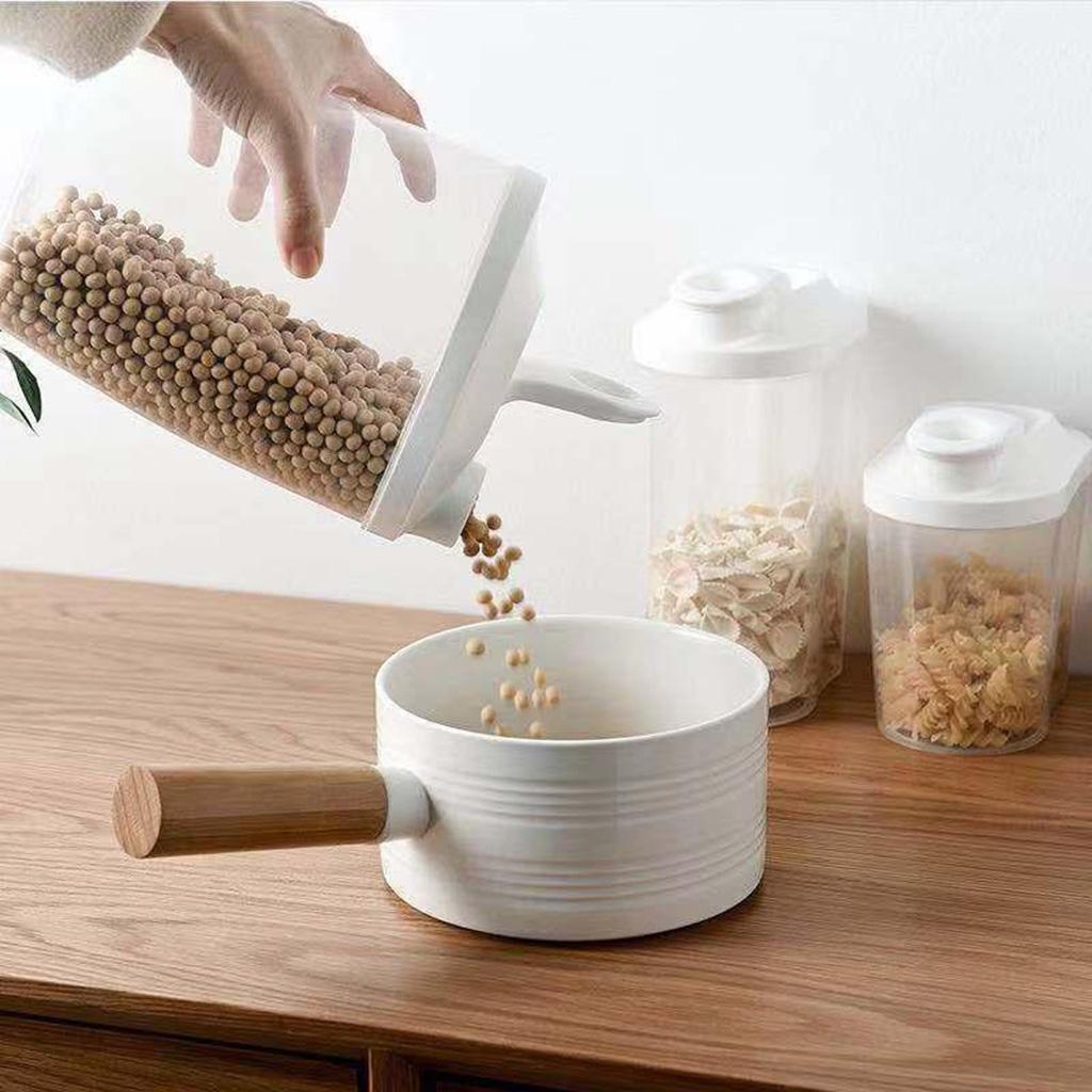 3X Food Storage Container Cereal Dispenser Flip Lid Dry Food Grain Rice 1500ml