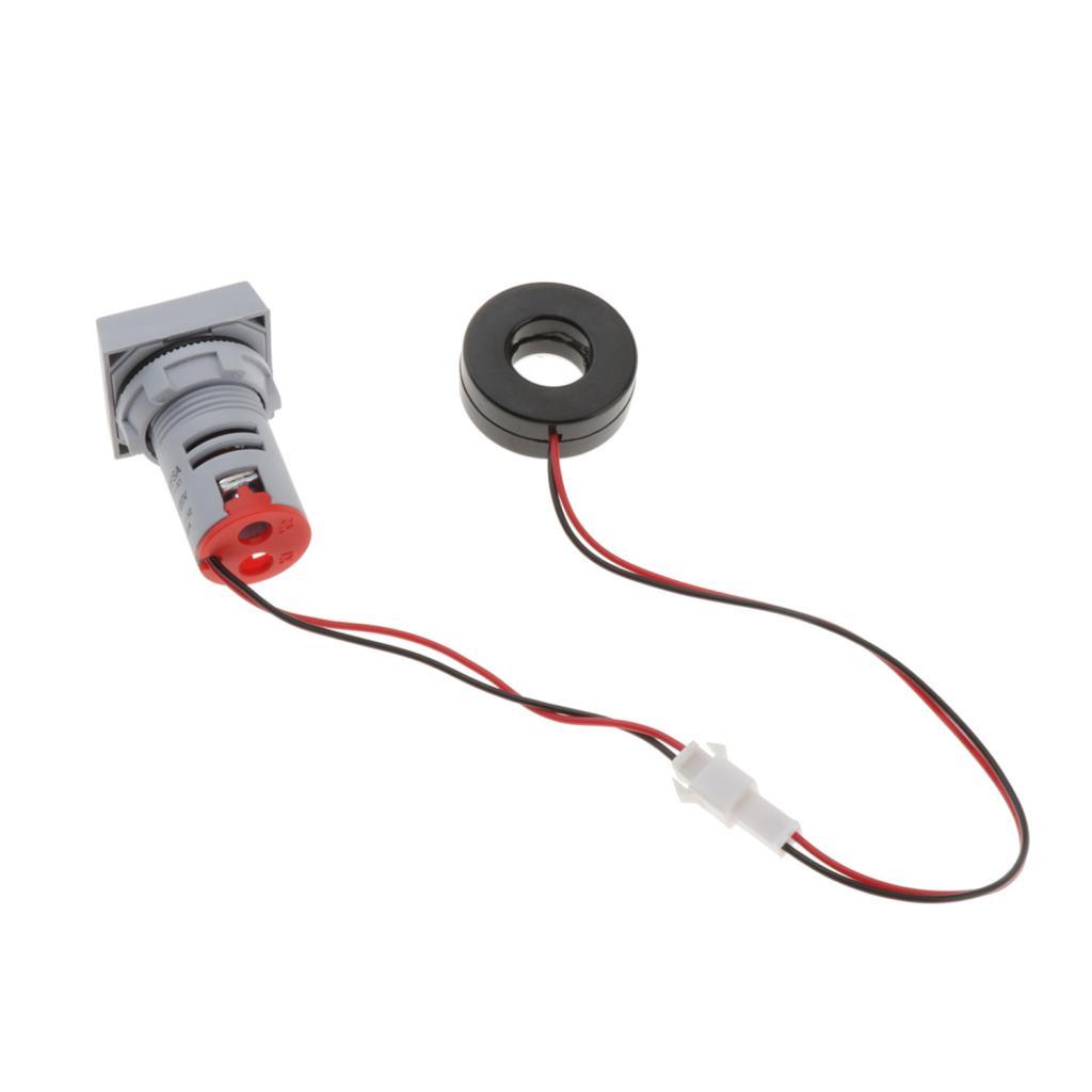 22mm AC 0-100A Ammeter Current Meter LED Digital Display Mini Square