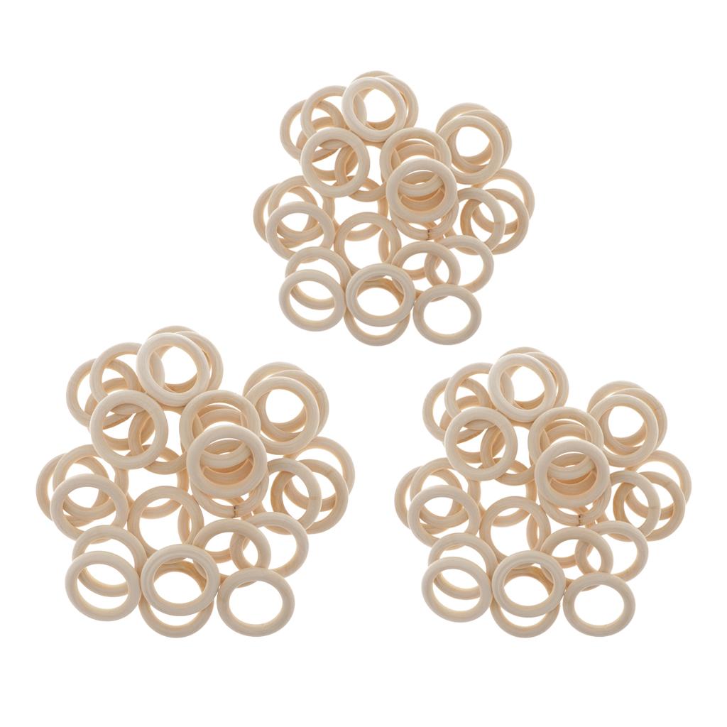 Unfinished Wood Rings Wood Beads for Craft, Macrame Craft, Ring Pendant and Jewelry Making Connectors