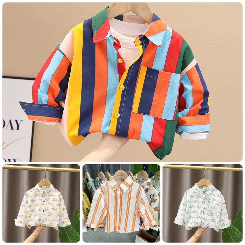 ST27 Size 80-120 Áo sơ mi bé trai Thời trang trẻ Em hàng quảng châu