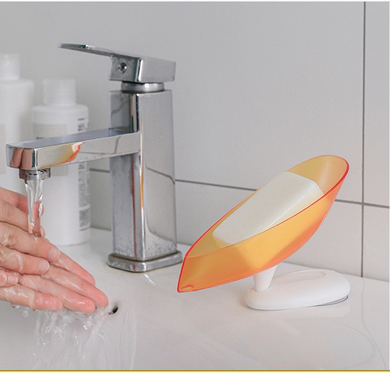 Hộp đựng xà phòng hình chiếc lá thiết kế độc đáo tiện dụng, khay đựng xà bông cho bồn rửa, nhà tắm, nhà vệ sinh