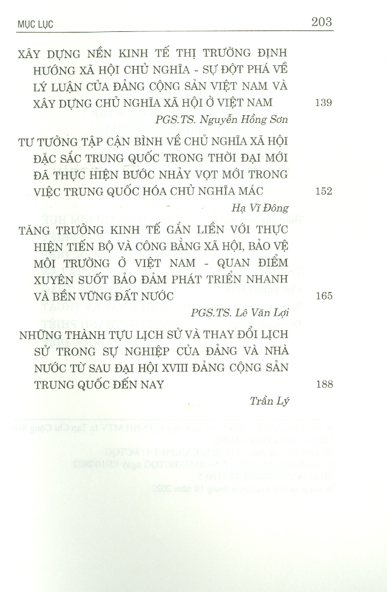 Những Thành Tựu To Lớn Và Kinh Nghiệm Lịch Sử Của Đảng Cộng Sản Việt Nam Và Đảng Cộng Sản Trung Quốc Trong Quá Trình Lãnh Đạo Tìm Tòi Xây Dựng Chủ Nghĩa Xã Hội Ở Mỗi Nước (In giới hạn 100 bản)