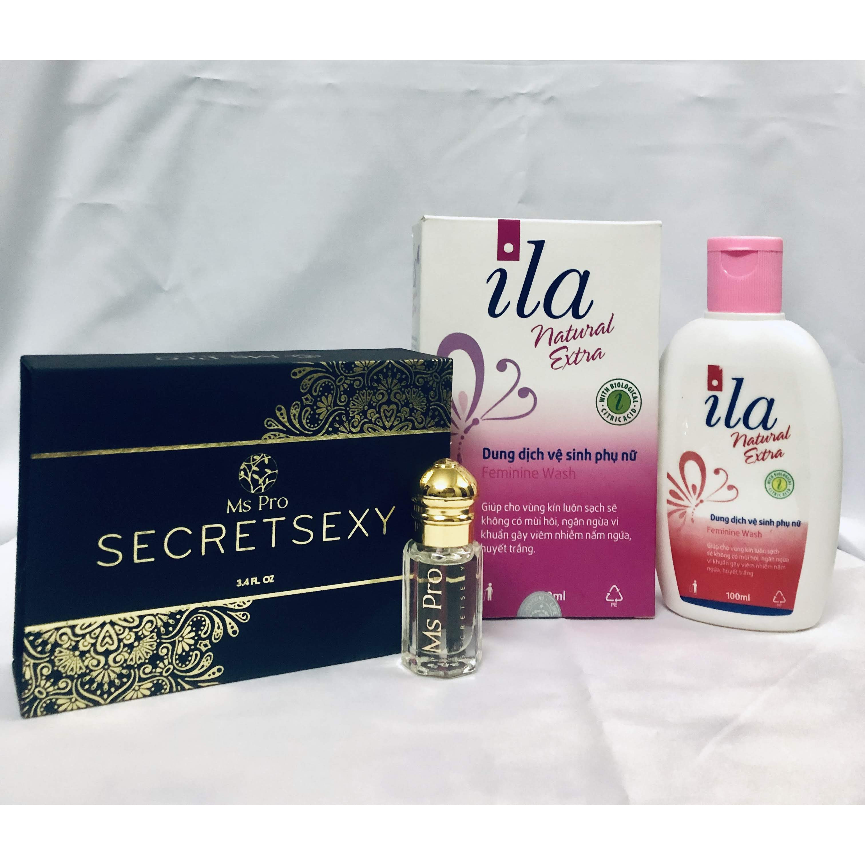 Nước hoa vùng kín Ms Pro Secret Sexy tặng kèm 01 chai dung dịch vệ sinh phụ nữ ILa