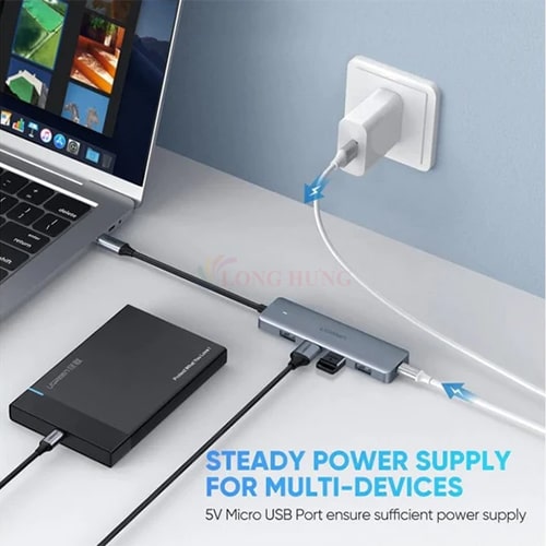 Hình ảnh Cổng chuyển đổi Ugreen 4-Port USB 3.0 Hub CM129 70336 - Hàng chính hãng