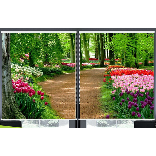 Rèm Cuốn In Tranh 2 Tấm Mẫu Hoa_TV Hoa 81