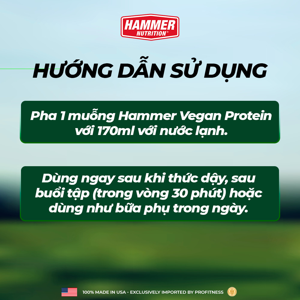 Sữa Bổ Sung Protein Dành Cho Người Ăn Chay - Hammer Nutrition Organic Vegan Protein 24 serving