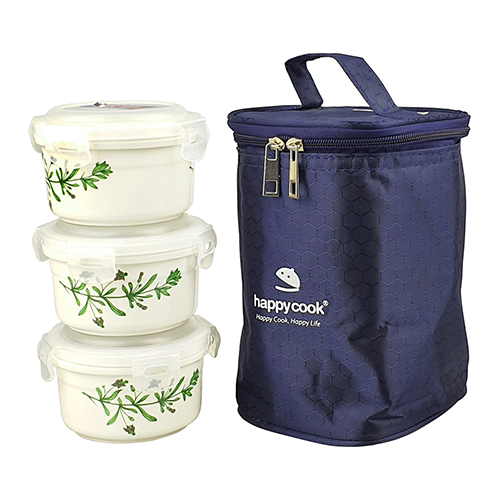 Bộ 3 hộp sứ tròn HappyCook HCC-03C