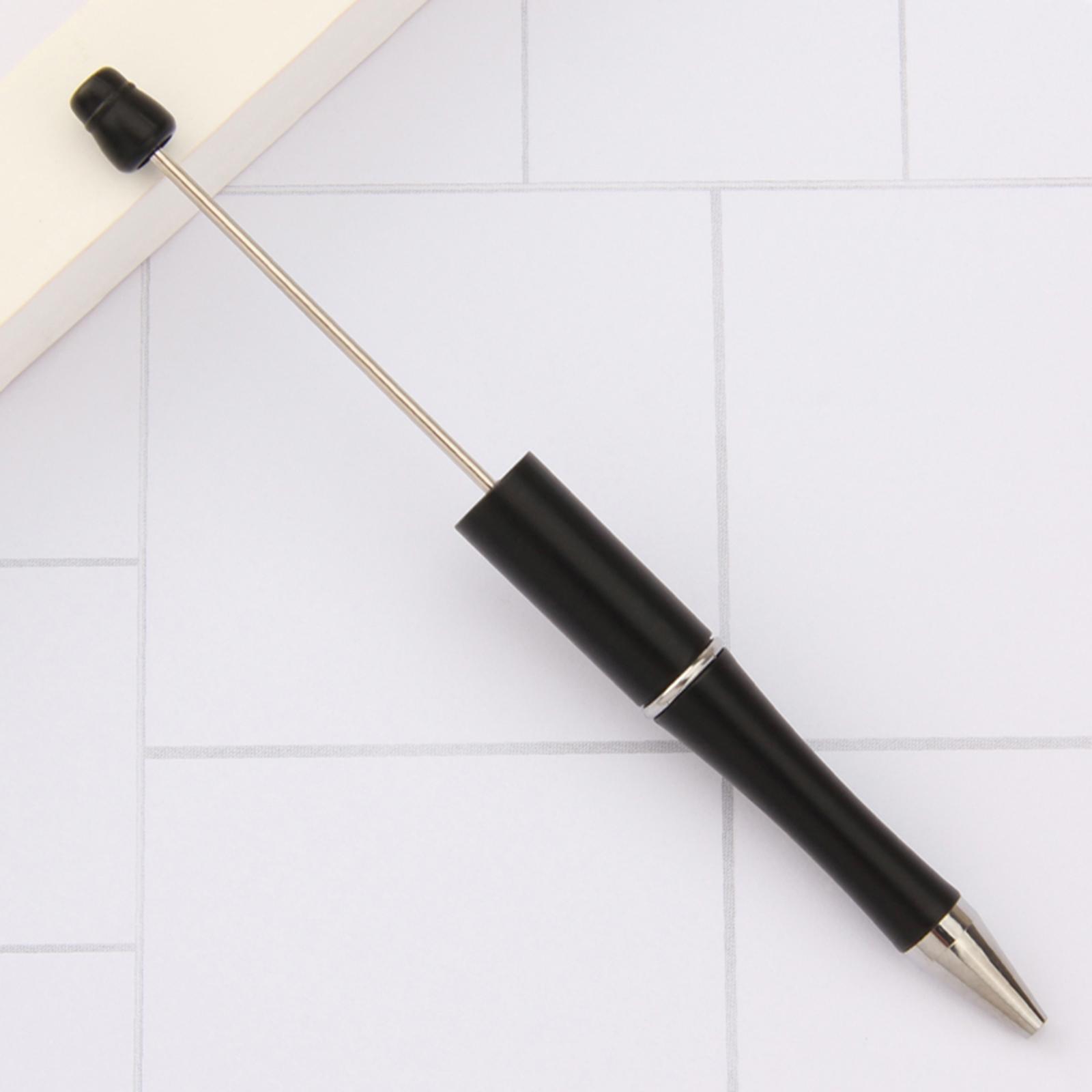 Beadable Pens with 20Pcs Refills Black Ink Ballpoint Pen Cute Office Supplies DIY Making Gift for Teacher Journaling Drawing