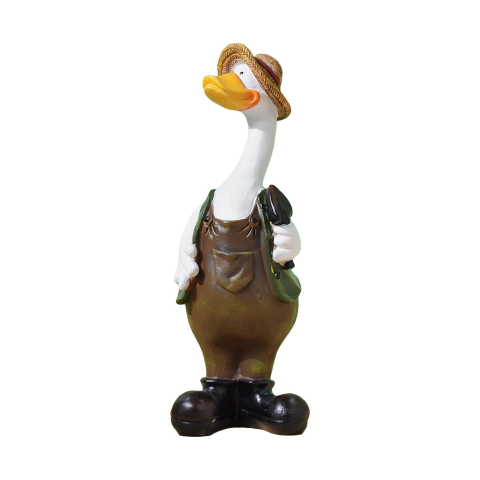 Duck Garden Statues Funny Art Crafts Animal Sculpture for Lawn Patio Desktop