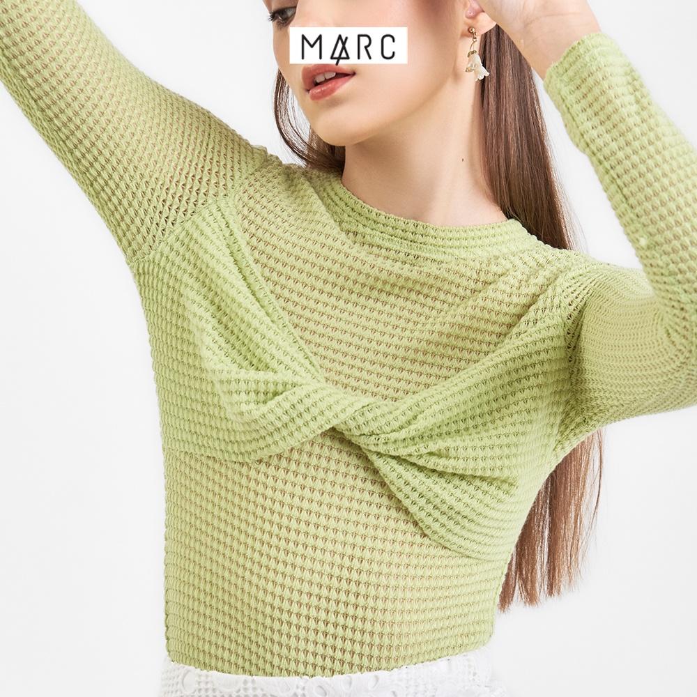 Áo kiểu tay dài nữ MARC FASHION form ôm phối xoắn ngực FASH111122