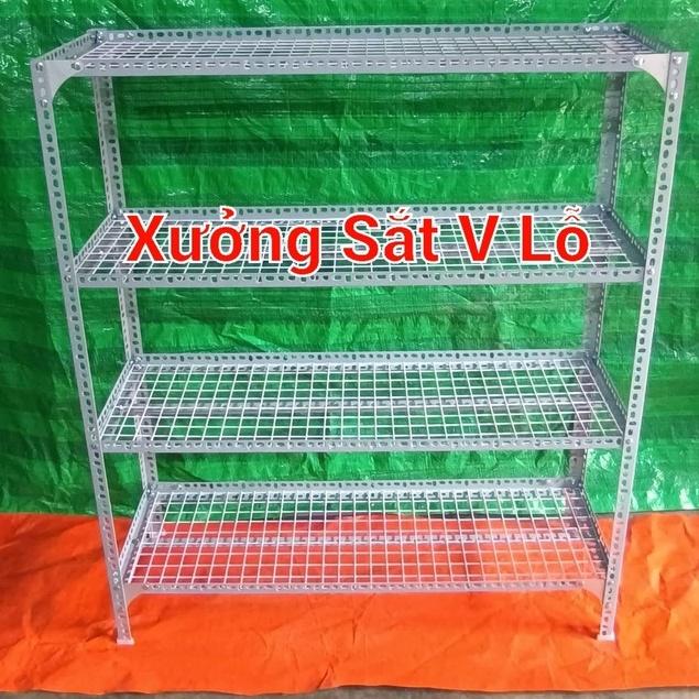 Kệ sắt v lỗ Rộng 30cm x Dài 1,5m ,Cao từ 60cm đến 1,5m ,kệ sắt v lỗ vỉ lưới sắt ô vuông nhiều tầng kệ