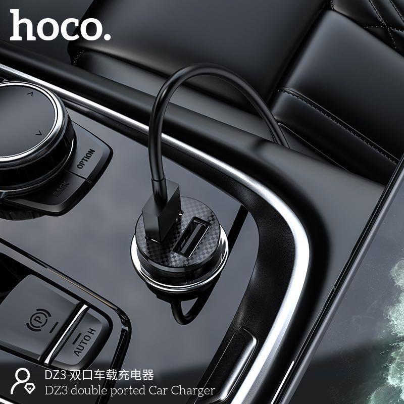 Tẩu sạc ô tô cho hoco. DZ3 – Hàng Chính Hãng 2 Cổng USB-A/Type-c  sạc nhanh PD 20w, Quick Chagre C3.0