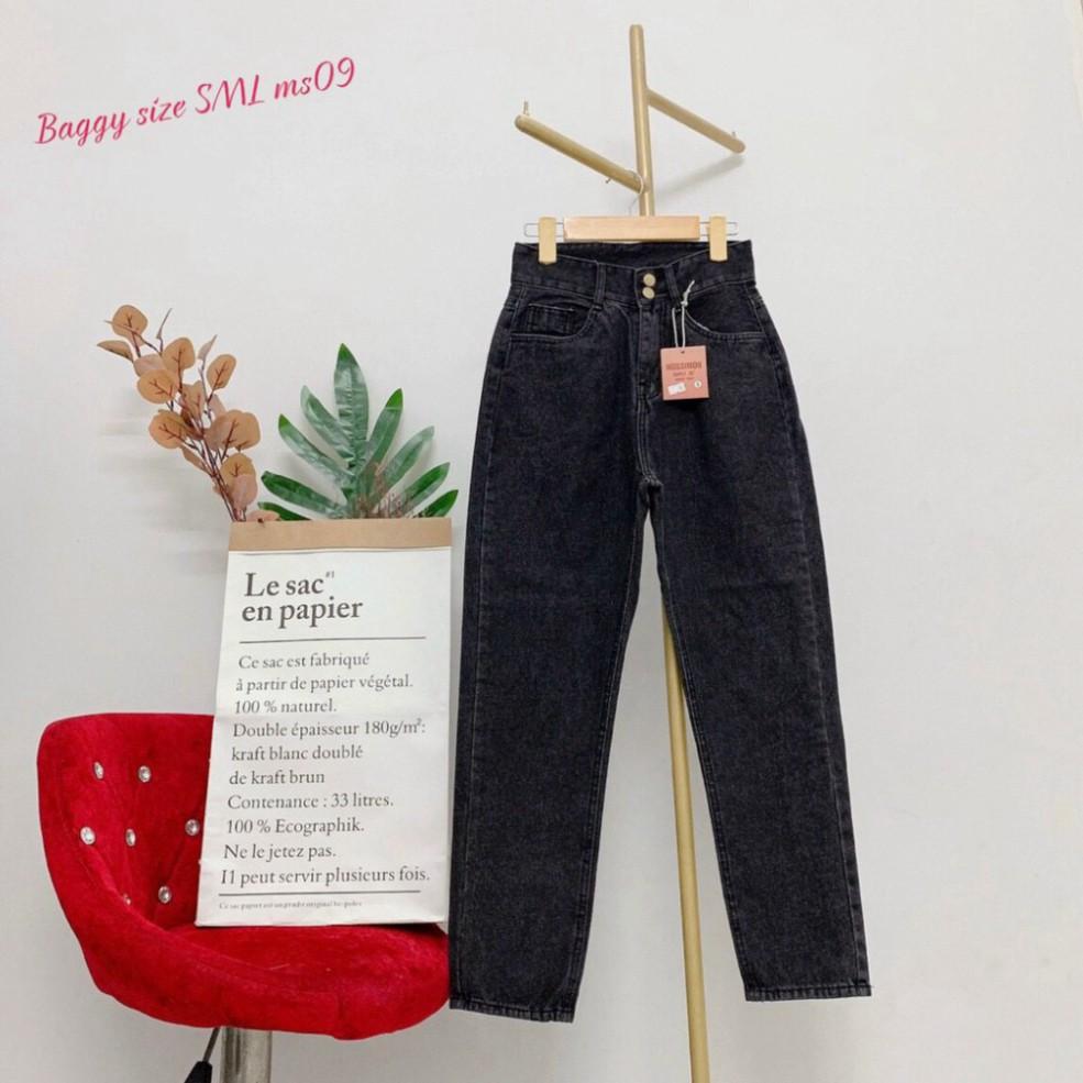 Quần Jeans Baggy Size S M L - LƯNG CAO HAI NÚT - Không Giãn