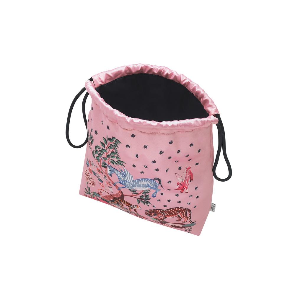 Cath Kidston - Túi dây rút/Recycled Satin Drawstring Pouch - Painted Kingdom Tote - Pink -1042337