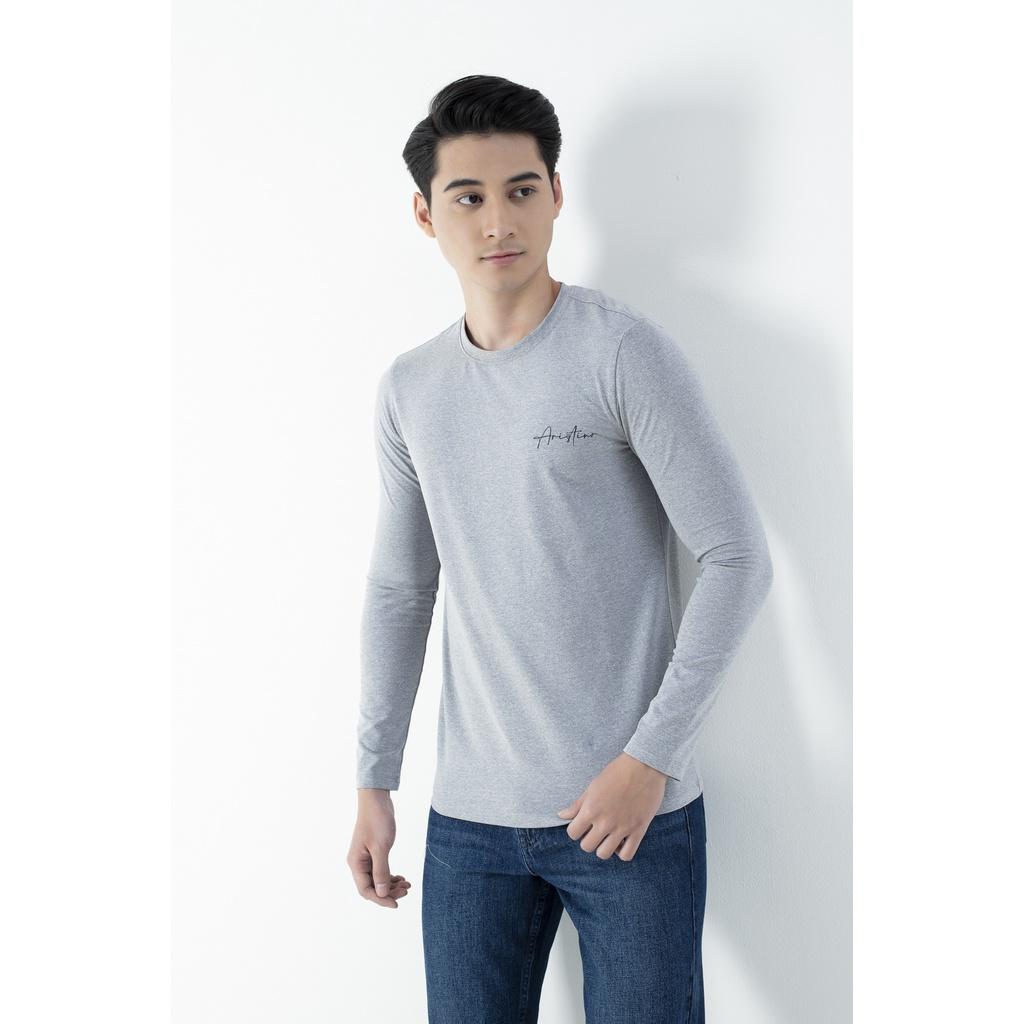 Áo thun nam dài tay ARISTINO phom Slim fit ôm vừa vặn, chất mềm mại, thoáng khí - ALT019W1