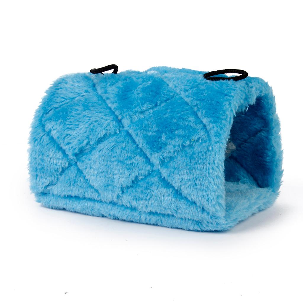 Blue Bird Hammock Hanging Cave Cage Plush Snuggle Hut Tent Bed Parrot Toy S