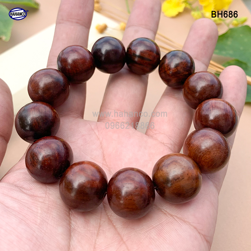 Vòng gỗ Trắc nhẵn bóng tự nhiên (Đủ size) bình an và may mắn (BH686) bền vĩnh viễn - Bracelets of HAHANCO