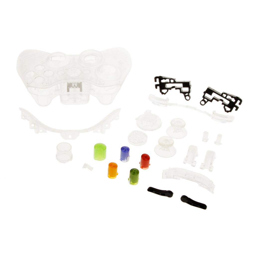 2 Sets Full Housing Shell Case Repair Parts Kit for Xbox 360 Wireless Controller
