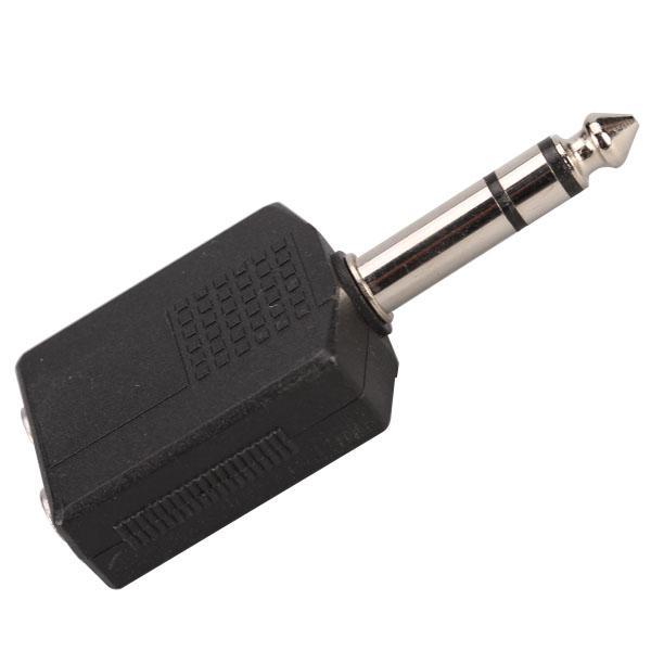 6-30pack 6.35mm Mono Plug Male To 2 x 6.35mm Mono Jack Audio Adapter