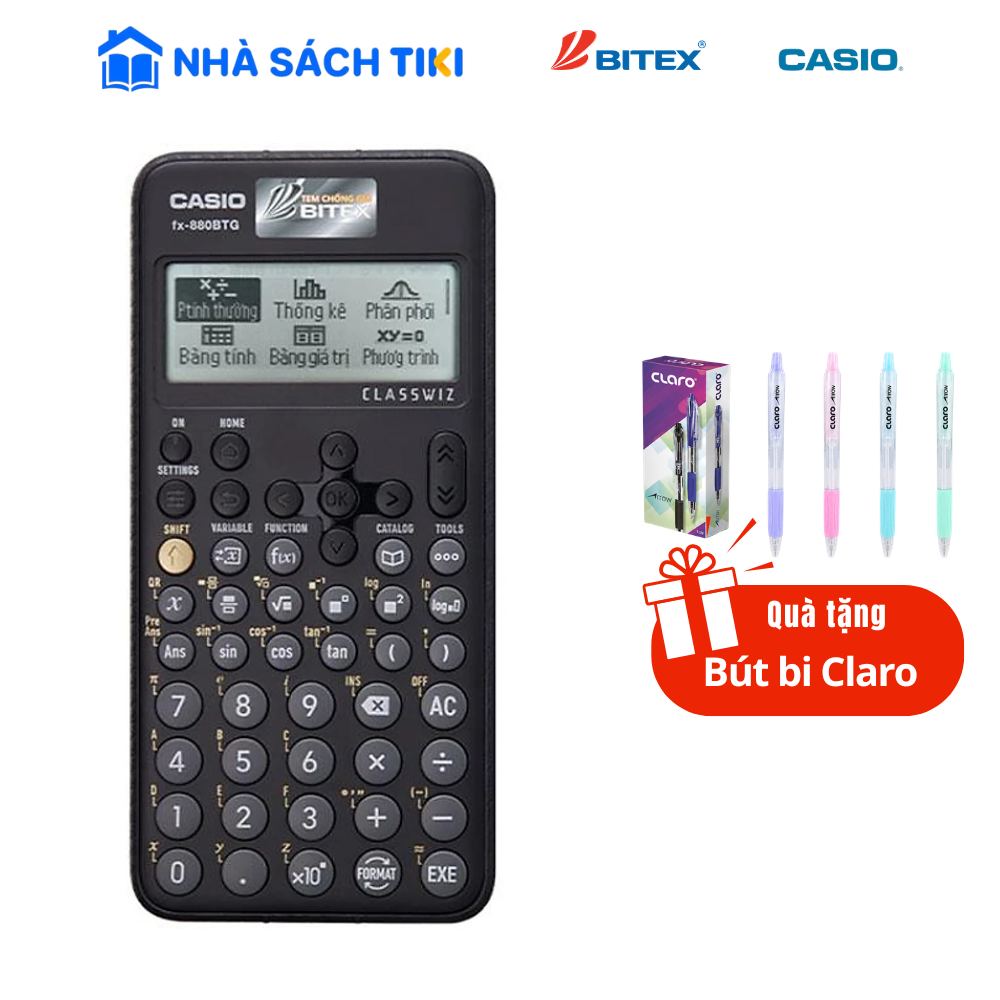 Máy Tính CASIO FX-880BTG - Màu Đen