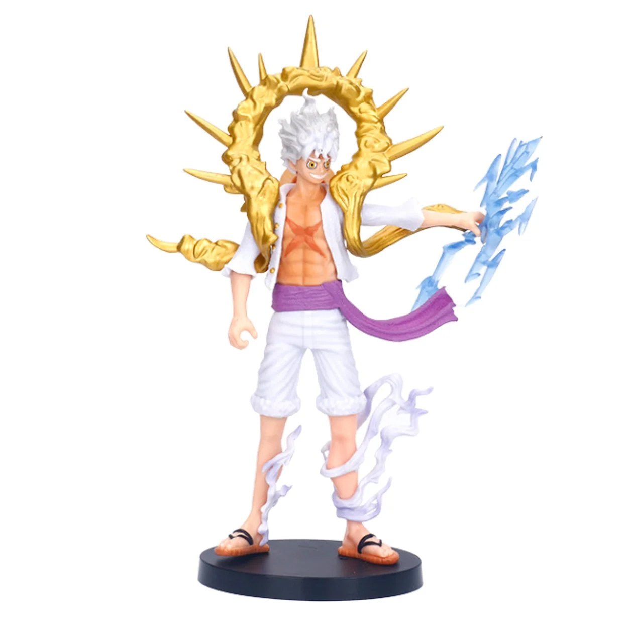 Mô hình One Piece : Mô hình Luffy Gear 5 Nika trắng vòng vàng Cao 28cm