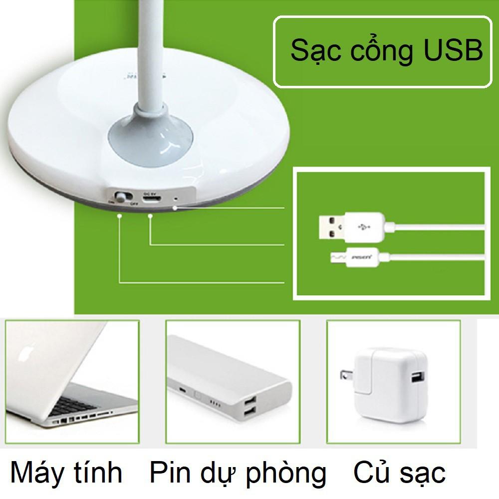 Đèn học chống cận thị sạc tích điện USB để bàn 2 chế độ đèn có thể xoay nhiều hướng