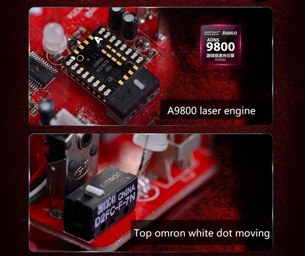 Chuột có dây Ajazz AJ100 6 phím A98001600/300/600/600/800 DPI sặc sỡ sắc màu