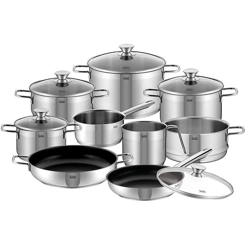 Bộ Nồi Silit Toskana 10 Món, Bộ Xoong Nồi Inox Nhập Đức, Đáy Nồi 3 Lớp, Dẫn Nhiệt Tốt, Dùng Cho Mọi Loại Bếp
