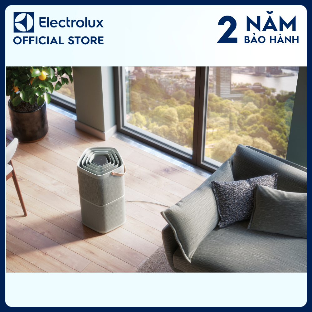 Máy lọc không khí Electrolux PA91-406GY cho phòng 60m² - Bộ lọc HEPA 13 5 lớp diệt 99.99% vi khuẩn &amp; bụi mịn, màn hình cảm ứng hiển thị chất lượng không khí, kết nối Wifi [Hàng chính hãng]