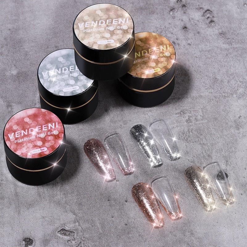 Gel nhũ vẽ viền kim tuyến Platium VENDEENI siêu sáng dành cho Nail