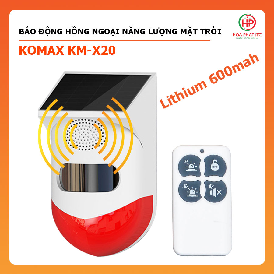 Báo động hồng ngoại năng lượng mặt trời KM-X20 – Chống nước có điều khiển từ xa