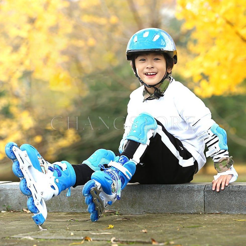Giày Trượt Patin Cho Bé, Giày Patin Trẻ Em Có Đèn Flash Sports, Tặng Kèm Bảo Hộ Tay Và Đầu Gối
