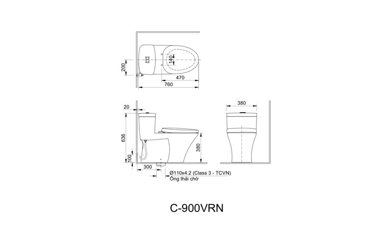 Bồn Cầu INAX AC-900R + CW-S32VN Nắp Rửa Cơ