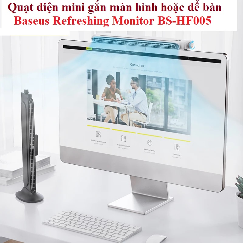 Quạt điện mini gắn màn hình laptop hoặc để bàn Baseus Refreshing Monitor BS-HF005 _ Hàng chính hãng