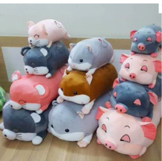Thú nhồi bông chuột hamster đang yêu - Size từ 50cm đến 90cm - Quà tặng gấu bông chuột hamster làm gối ôm êm mịn cho bé