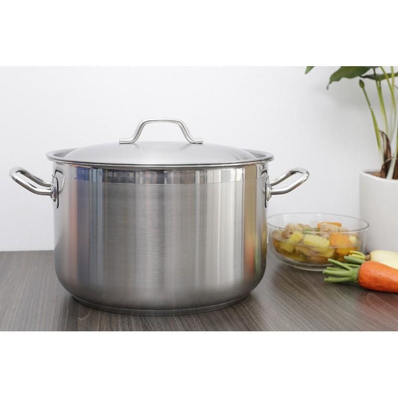 Nồi inox luộc gà 30cm NẮP KÍNH