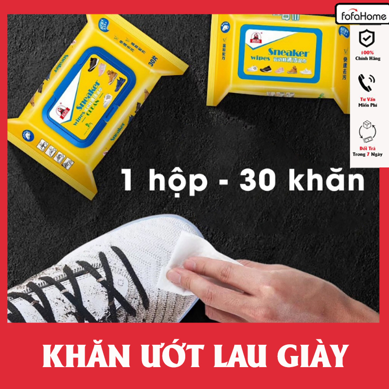 Khăn Giấy Ướt Lau Giày Sneaker Wipes Clean Thần Thánh (Gói 30 Miếng) Lau Giầy Siêu Sạch, Siêu Nhanh