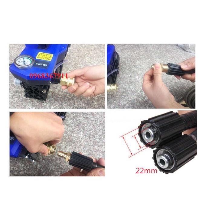 Cút nối nhanh máy rửa xe ren M22, khớp nối nhanh máy rửa xe ren M22