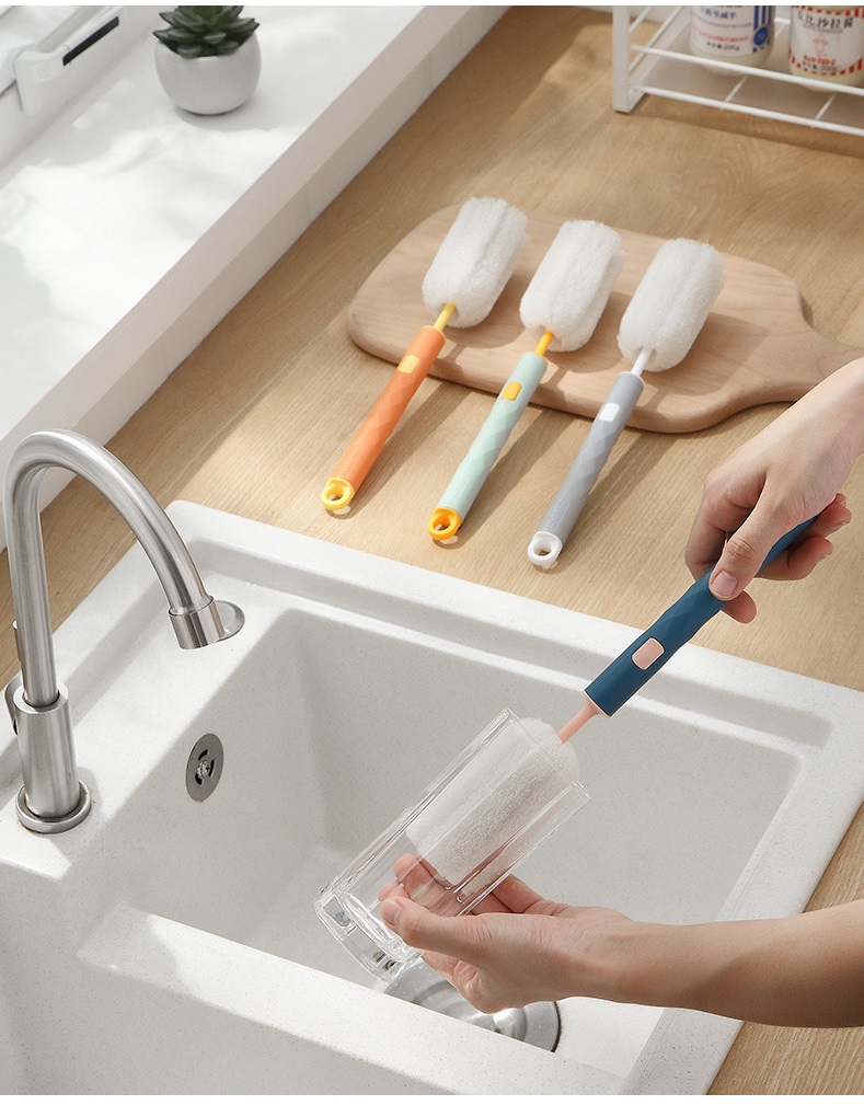 Cọ Rửa Ly Cốc Chén, Rửa Bình Nước, Cọ Rửa Bình Sữa Cho Bé, Cán Cầm Dài