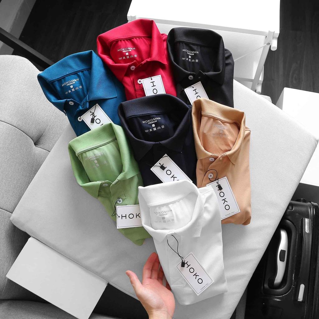 Áo polo nam thời trang FASHION EKING CLOTHING x HOKO,TRẮNG, ĐEN, NAVY, XANH DƯƠNG - chất liệu Poli Cá Sấu Xịn Sò
