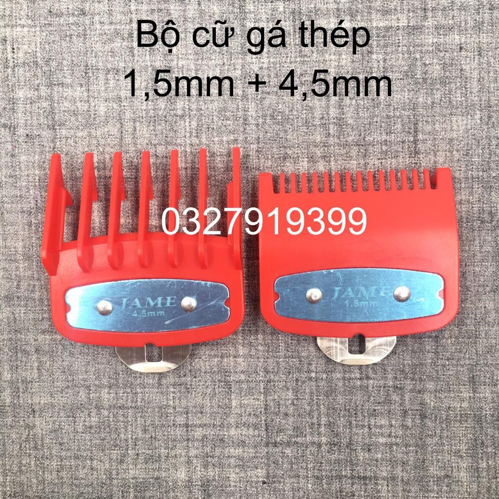 2 cữ tông đơ : 1,5mm + 4,5mm gá thép