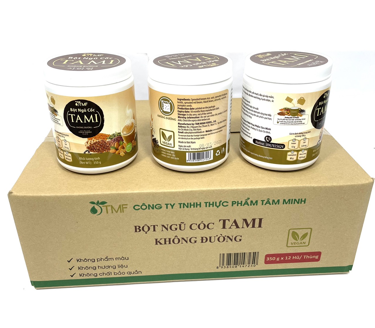 Bột ngũ cốc Tami không đường nảy mầm 350gr - TÂM MINH FOODS