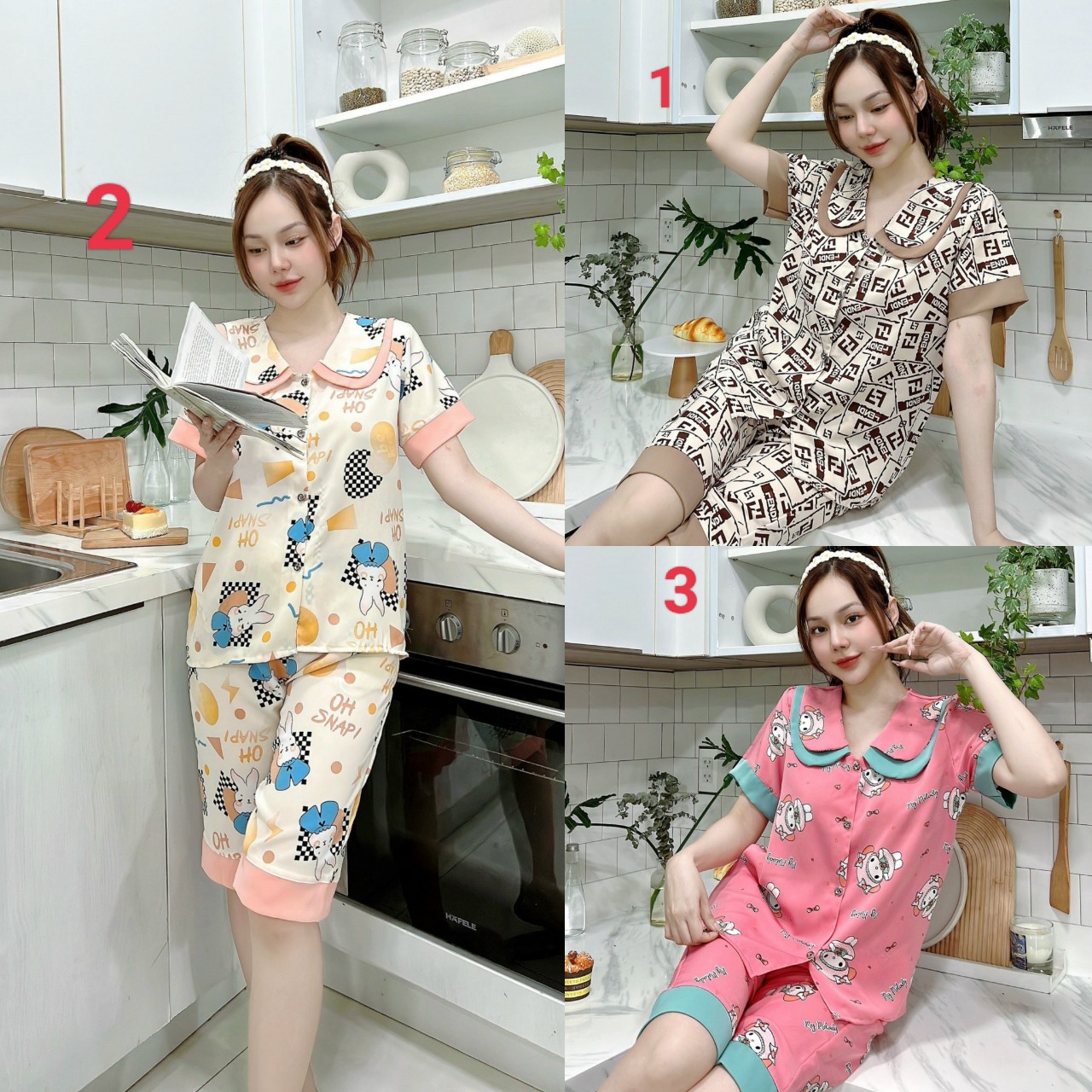 Đồ Bộ Nữ Pijama Lụa Mango Loại 1 Có Túi Mặc Nhà, Mặc Ngủ Tay Ngắn Quần Lửng Thiết Kế