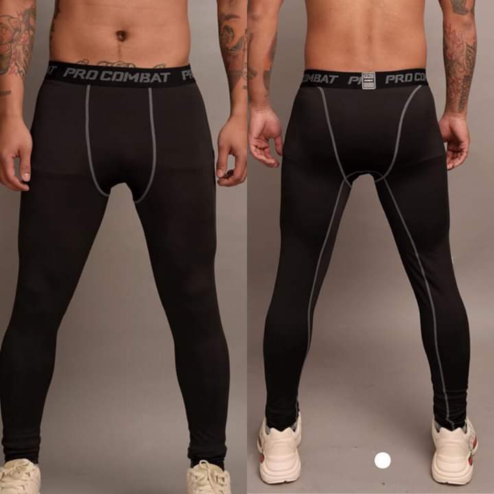 QUẦN GIỮ NHIỆT COMBAT PRO LEGGING TẬP GYM NAM DÁNG DÀI MÀU ĐEN