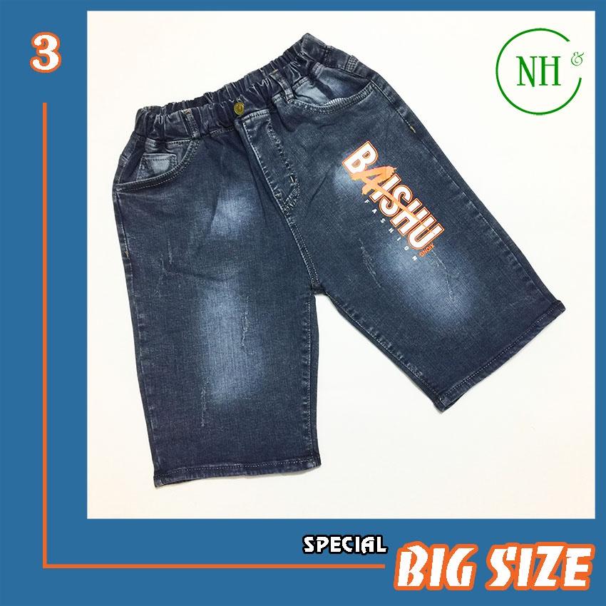 Quần short cho bé trai SIZE ĐẠI từ 35kg đến gần 70kg, quần short jean co giãn lưng thun - NH Shop