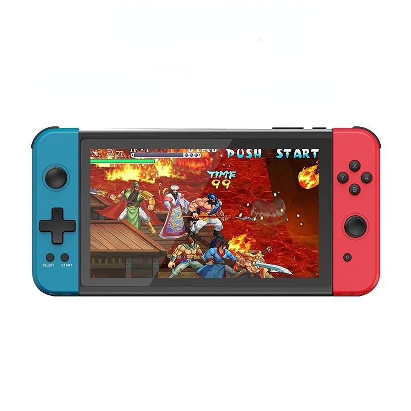 2023 Powkiddy X70 Bản gốc 7 inch HD tích hợp 3500 Trò chơi thiết bị cầm tay cầm tay cầm tay điều khiển 3D Trò chơi retro 3D Trò chơi retro